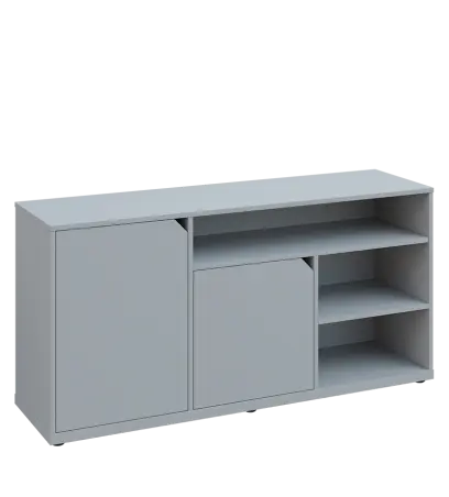 KU2-15DN3 L skříňka nízká 2-dveřová, nika, 740x1522x400, provedení levé, šedá